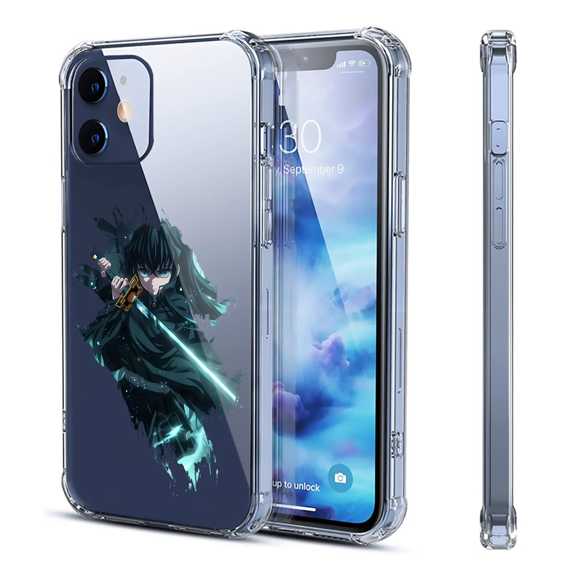 鬼滅の刃 グッズ,時透 無一郎 - IPhone 12シリーズ対応 ・ 透明スマホケース ・ クリアソフトケース ・ TPU素材 ・ 耐衝撃 ・ 高密着 ・ 防汚 防指紋 ・ 簡単着脱